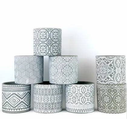 Round Modern Ceramic Flower Pot for Home Decor