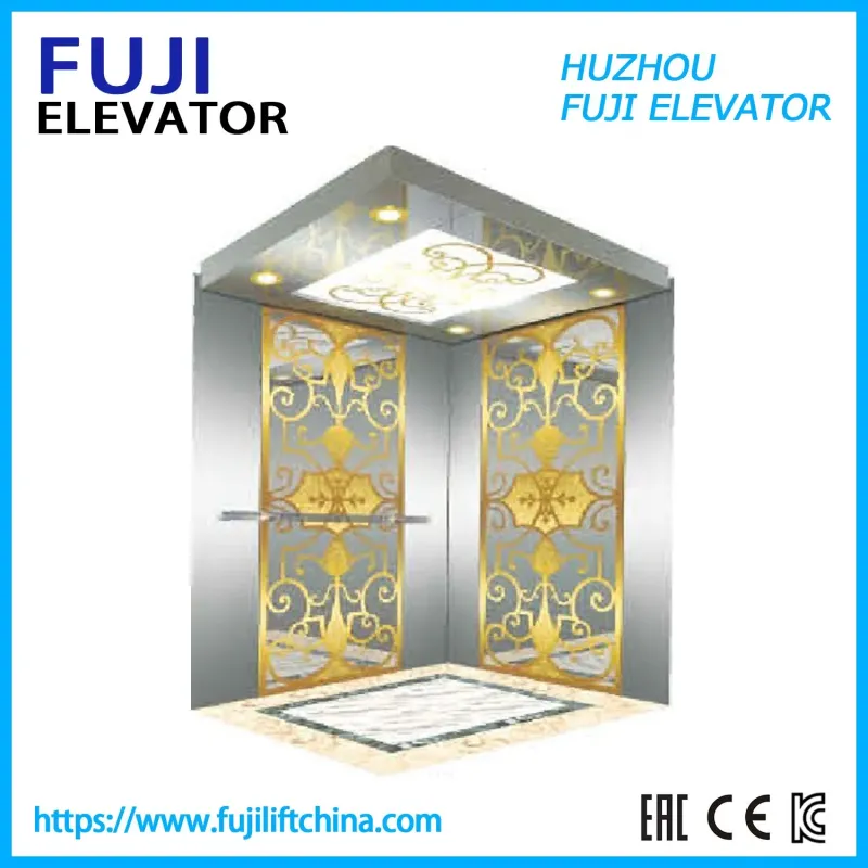 Golden Titanium Stainless Steel Elevator for Home Panoramic Villa