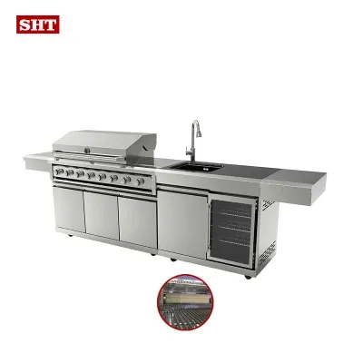 Stainless Steel Outdoor Kitchen BBQ Cabinet Barbecue Grill Natural Gas Grill