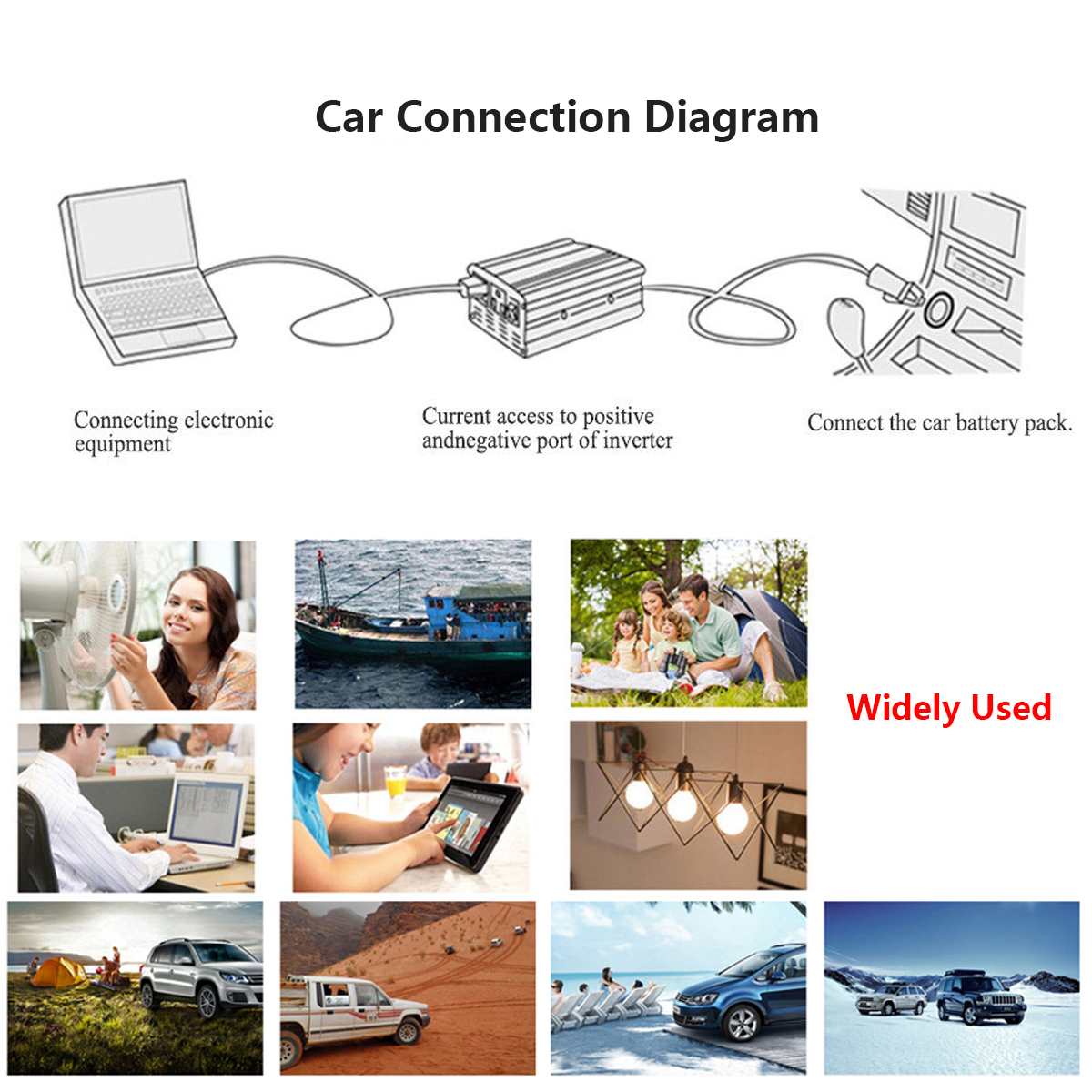 Solar Inverte 5000W DC 12/24V to AC 220V Modified Sine Wave Inverter Voltage Transformer Converter LCD Display for Car Home