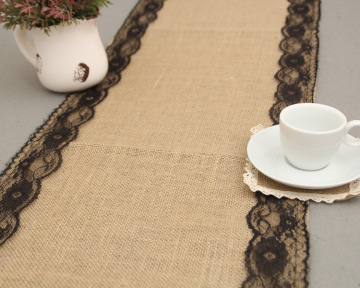 Vintage Burlap and Modern Lace Table Runners for Wedding Decor