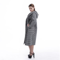 Winter black-and-white checked cashmere overcoat