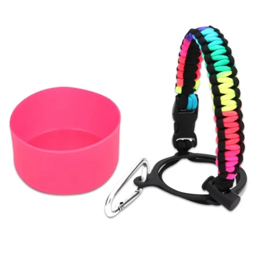 Custom Y35 Aquaflask Boot Hydro Bottom Protective Silicone Flask Sleeves, Handmade Hydroflask Paracord Tumbler Bottle Straps & Handles