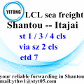 Ocean Freight Forwarder Free Shipping to Itajai