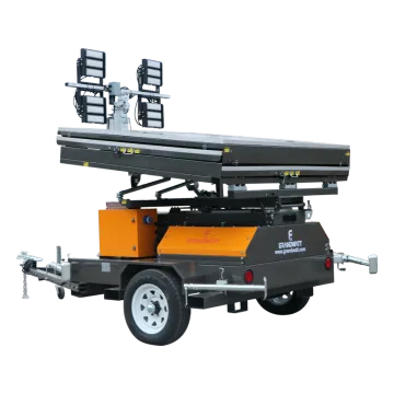 Mobile led solar light tower for mining constructions