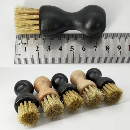 Gourd-Shaped Mini Pig Hair Shoe Polishing Brush and Wooden Shoe Shine Brush