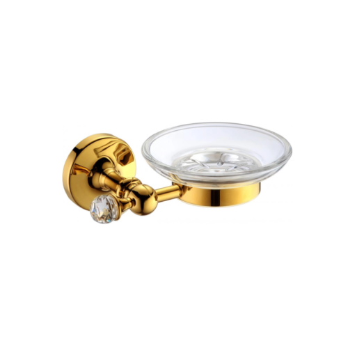 Brass soap dish used in hotel bathrooms