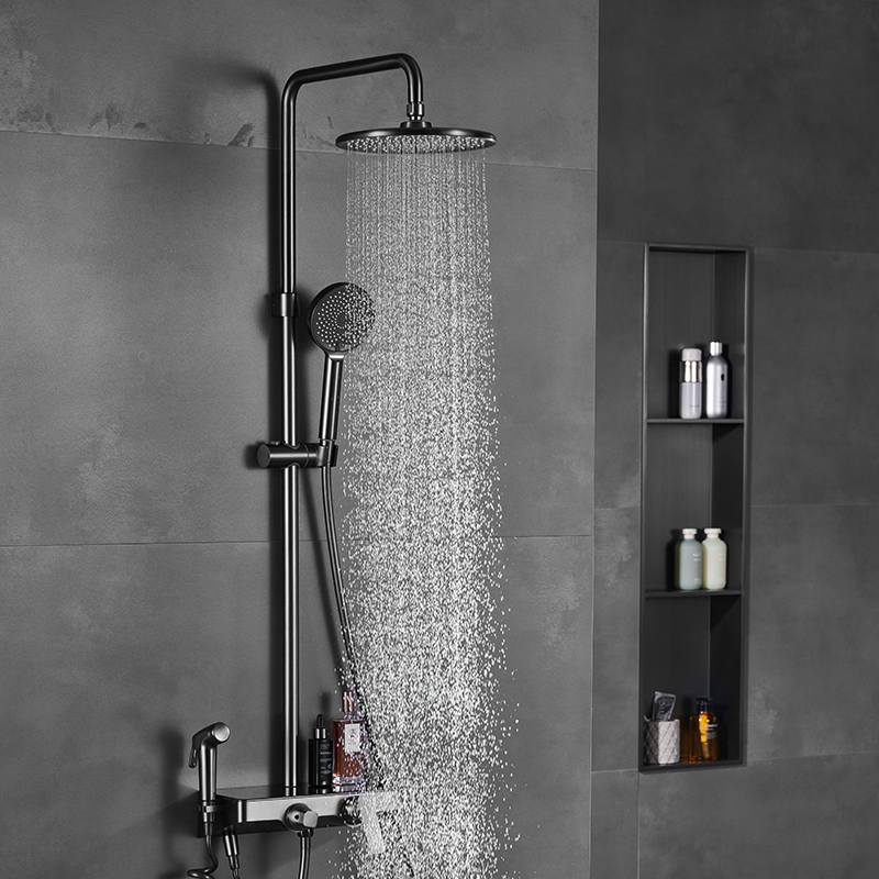 Exponierte Gunmetal Messing Niederschlagsdusche Wasserhahn