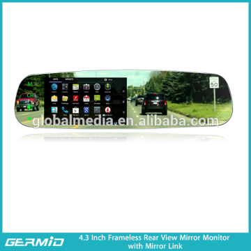 frameless car 4.3 inch rearview mirror monitor with mirror link function germid