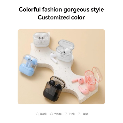 Wireless multiple colors TWS earbuds transparent