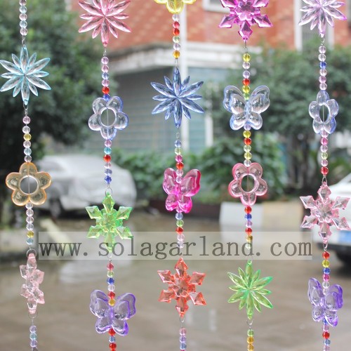 Colorful Flower Butterfly Acrylic Crystal Beads Curtain