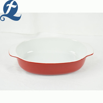 Cooking Ceramic Cake Tray Baking Plate With Handles