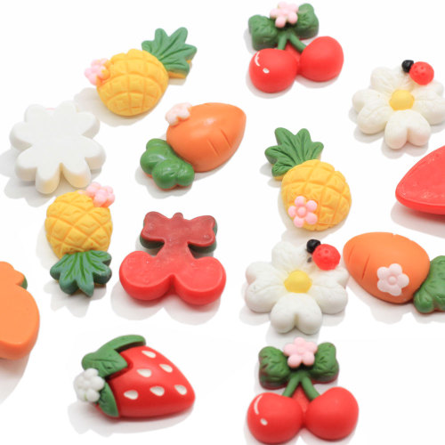 Nuovo arrivo Resina Carota Cabochons Fiore Forma di ananas Perline in resina Accessorio per forcina per bambini