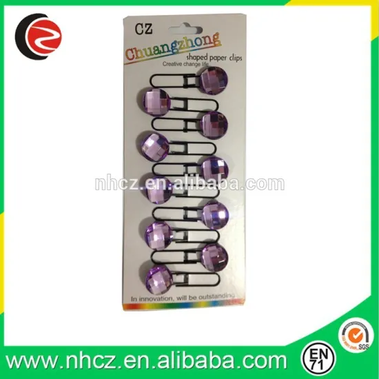 Shiny Purple Acrylic Handmake Paper Clip