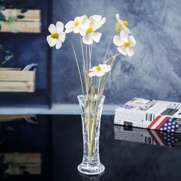 Wholesale Luxury Clear Glass Vase 15CM Small Crystal Glass Vase for Wedding Party