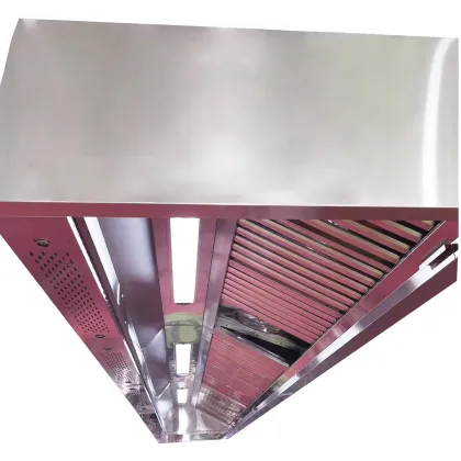 Commercial Stainless Steel Island-Style Exhaust Hood with Light and Fresh Air System