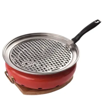 Round Shape Stamping BBQ Mesh Tray - Stainless Grill Net