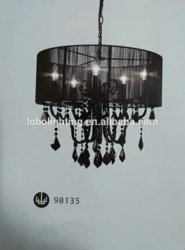 five lamp beautiful black string chandelier with black crystal/crystal chandelier display/chandelier light crystal