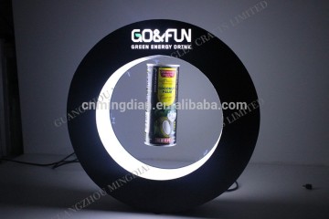 round shape magnetic levitation bottle display, magnetic floating led bottle display