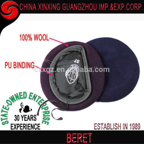 China knitted navy blue custom wholesale beret hats