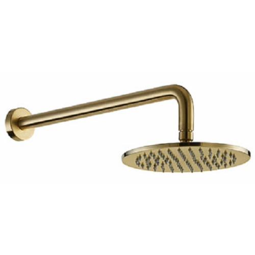 Brushed Gold Round Brass Shower Arm