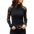 women's sexy lace long sleeve t-shirt bottoming shirt