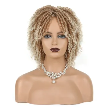 Dreadlock Twist Wig Short Curly Heat Resistant Fiber Synthetic Braids wig for Black Women