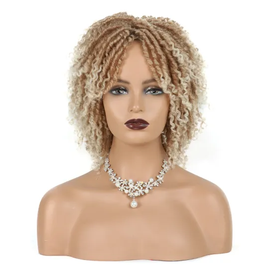 Dreadlock Twist Wig Short Curly Heat Resistant Fiber Synthetic Braids wig for Black Women
