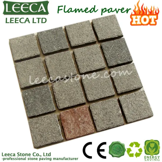 Mix red green dark grey mesh paving stone