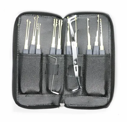 24pcs Locksmith Supplies Practice Lock Pick Set With Clear Padlock