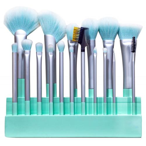 17 PCs Aqua Green Make -up -Bürstenset