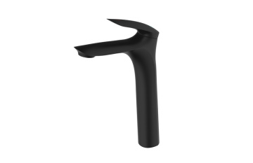 Robinet d'eau de salle de bain de grande hauteur en noir