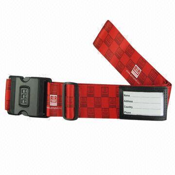 Custom Polyester Lock Luggage Straps with Name Card Holder