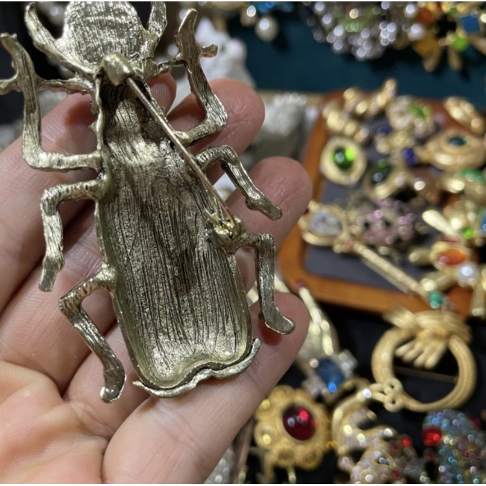 Broche de escaravelho para esmalte vintage