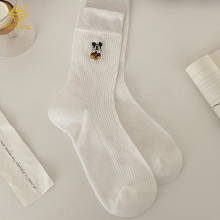 만화 자수 미키 미키 미드 튜브 양말 in 파일 양말