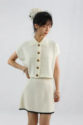 Short Sleeved Knitted Cardigan