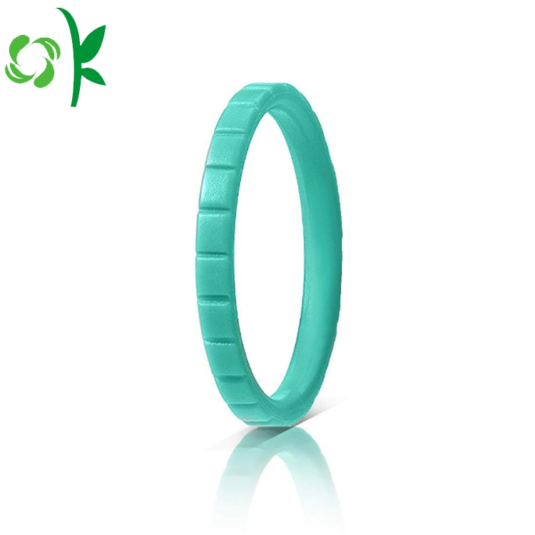 Fashion Ladder-shape Customized Logo Silicone Finger Rings