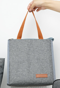 Large Tin Bento Lunch Box Carrying Lunch Bag