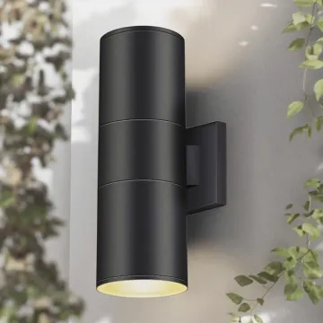 IP65 Waterproof Black Cylinder Modern 12W LED Wall Light