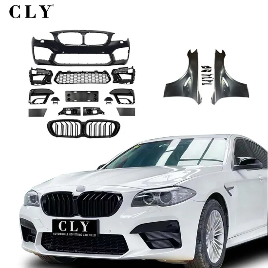 CLY Front Bumper Face Kit for BMW 5 Series F10 - Upgrade 2021 M5 Front Bumper Fender F10 Old to New Bodykit