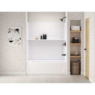 Frameless Sliding Pivot 60x30 Bathtub Shower Combo with 6mm Tempered Glass