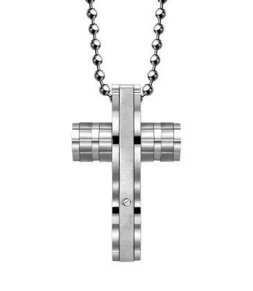 Hdx Stainless Steel Jewelry Diamond Cross Pendant