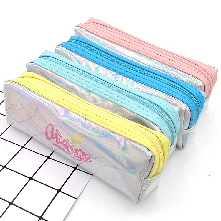 Custom school stationary colorful owesome PU pencil case