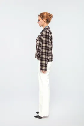 Women's Classic Retro Plaid Short Jacket