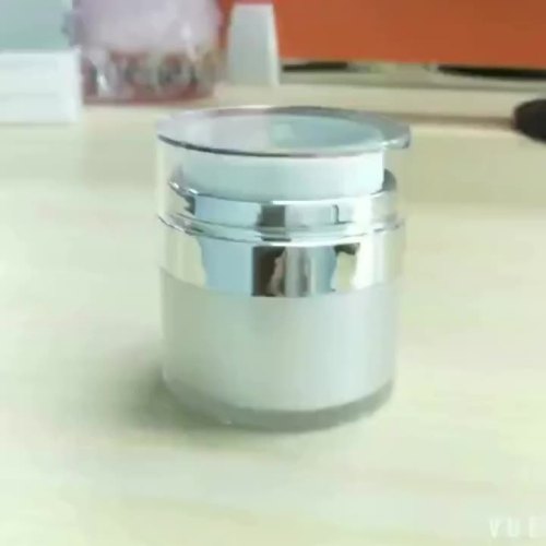 Silver acrylic cosmetic airless jar