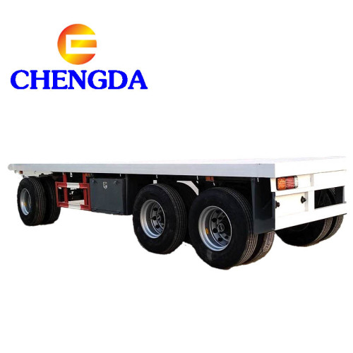 3 axles flat bed full trailer