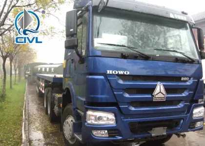 Sinotruk Cimc Container Carrying Flatbed Semi Trailer Truck