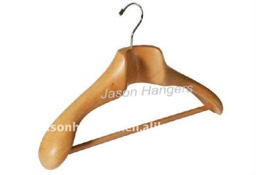 Customized wooden coat suit jacket hanger DL0975, thick contour body with wide shoulders, a kind of deluxe coat hanger
