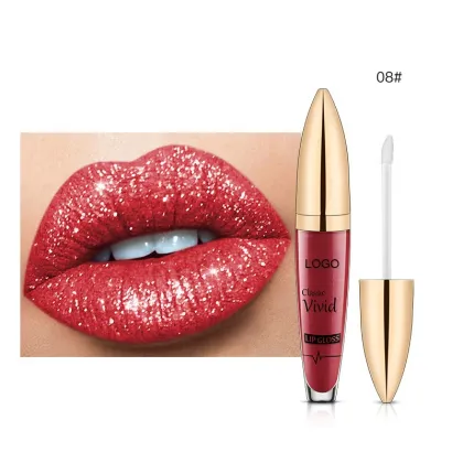 18Colors Glitter Liquid Lipgloss: Waterproof Makeup Cosmetics