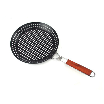grill baking basket pan with flexional handle